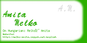 anita melko business card